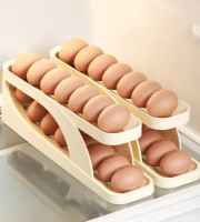 2 Pcs Refrigerator Plastic Egg Storage Box Bin Food Storage Container Set Sliding Type China Egg Roller Rack Storage Box