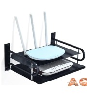 Metal Wireless Wifi Router Storage Box - Black